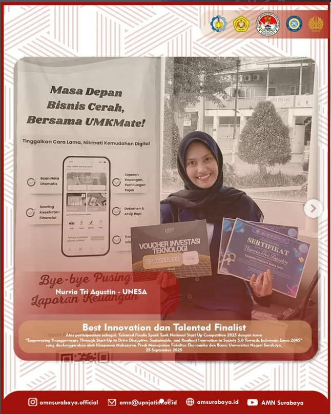 Best Innovation dan Talented Finalist Spark Tank National Start Up