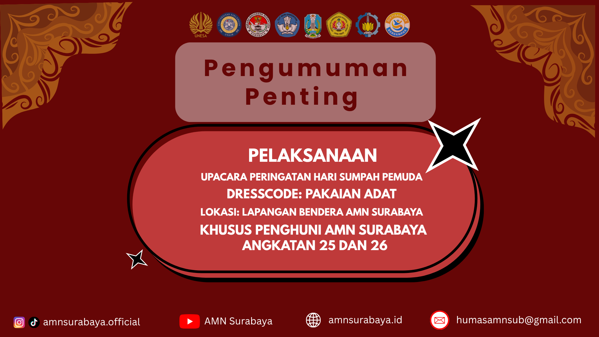 Pengumuman Peringatan Upacara Hari Sumpah Pemuda ke 98