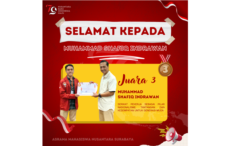 JUARA 3 LOMBA PENULISAN ESSAY MUHAMMAD SHAFIQ INDRAWAN