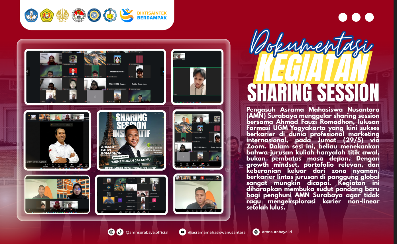 Sharing Session Virtual - Menemukan Jalanmu: Bertumbuh Meski Tidak Linier